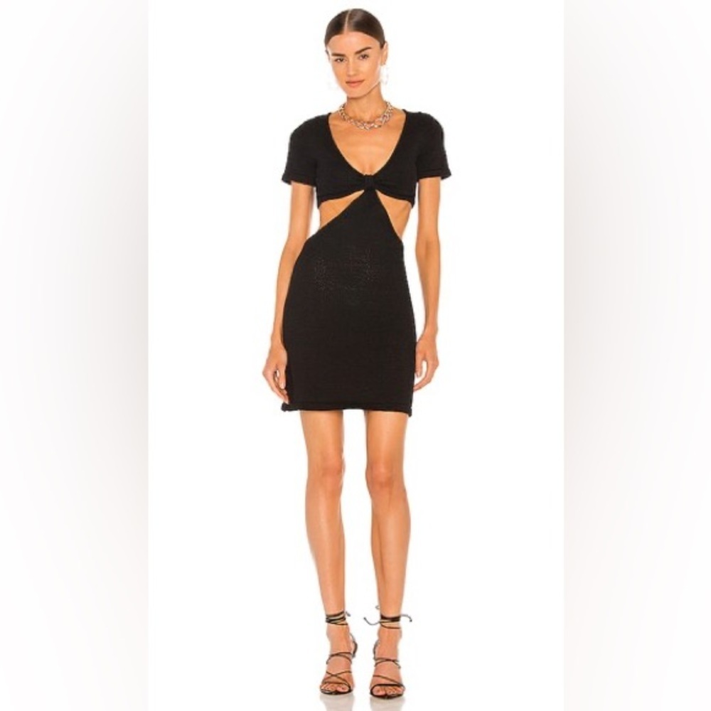 Cult Gaia Billie Knit Mini Cut Out Short Sleeve Dress Large